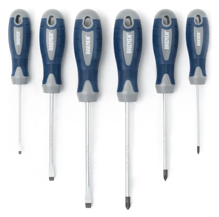 juego destornilladores mango de goma 6pz (ph + pl) bremen 6230